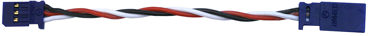 Verlängerungskabel Futaba |
0,35 mm², Silikon, 500 mm, verdrillt, lose, 
BLUE-LINE-SILIKON - Made in Germany -