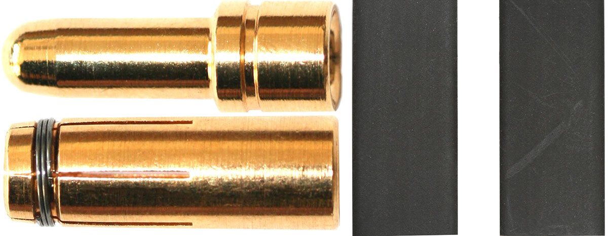 Auslaufender Artikel
5,0 mm Hochleistungs-Goldverbinder | 
für Kabel bis 8 mm², 200 A
Stecker+Buchse, 1 Paar mit Isolierung
