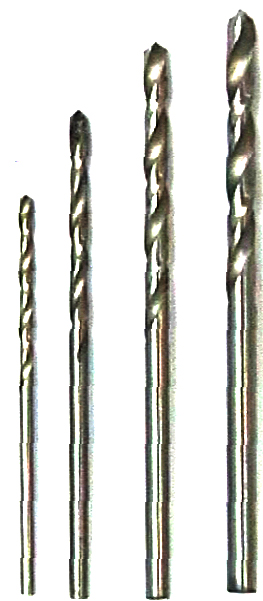 4 HSS-Bohrer 0,4 - 0,6 - 0,8 - 1,0 mm |
