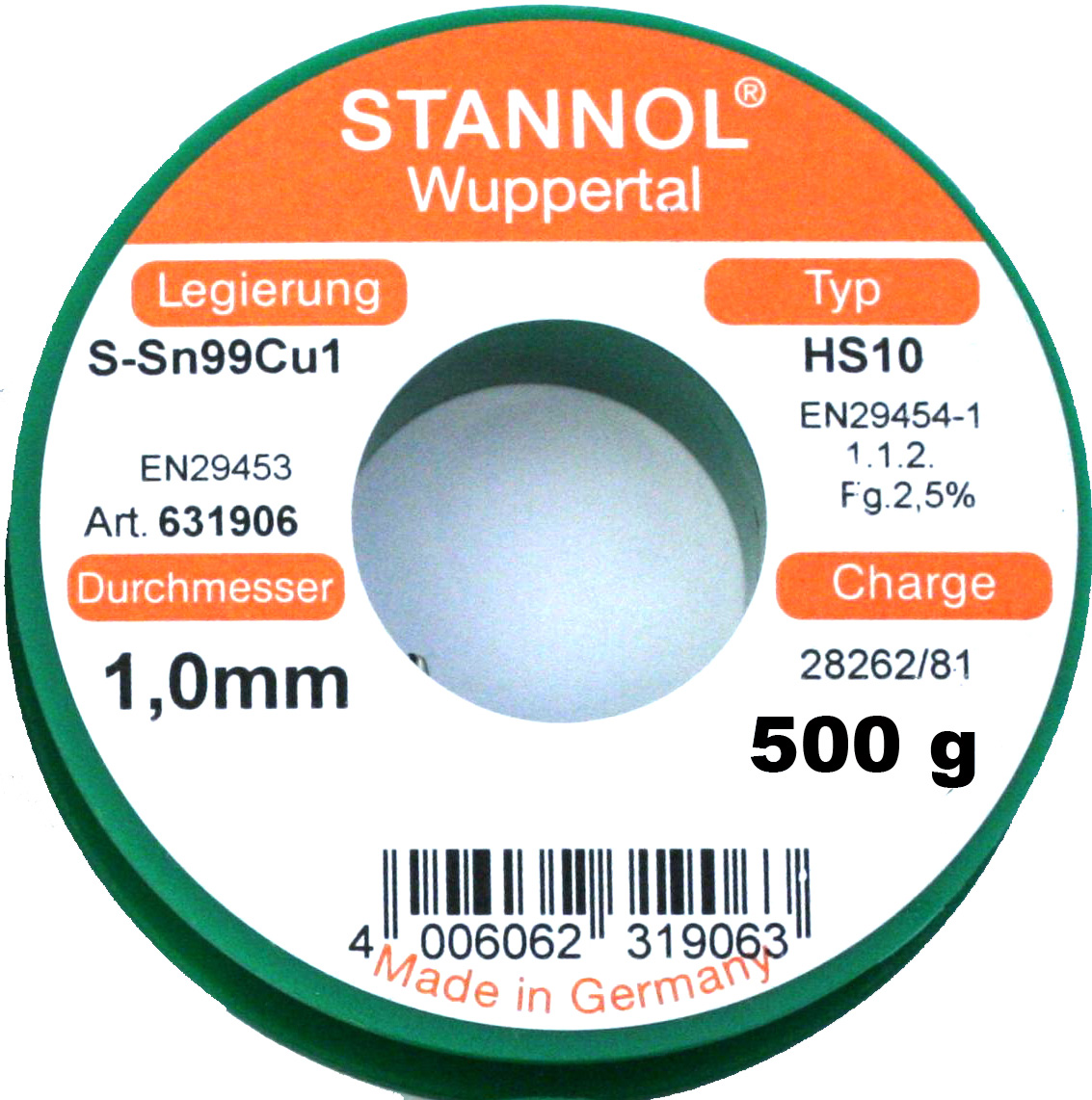 Lötzinn 1 mm, 500 g, SN99Cu1 RoHS |
- Made in Germany -