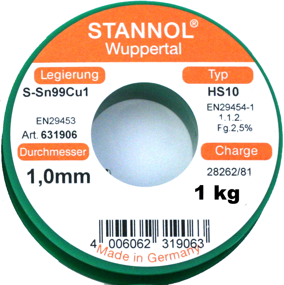 Lötzinn 1 mm, 1000 g, SN99Cu1 RoHS |
- Made in Germany -