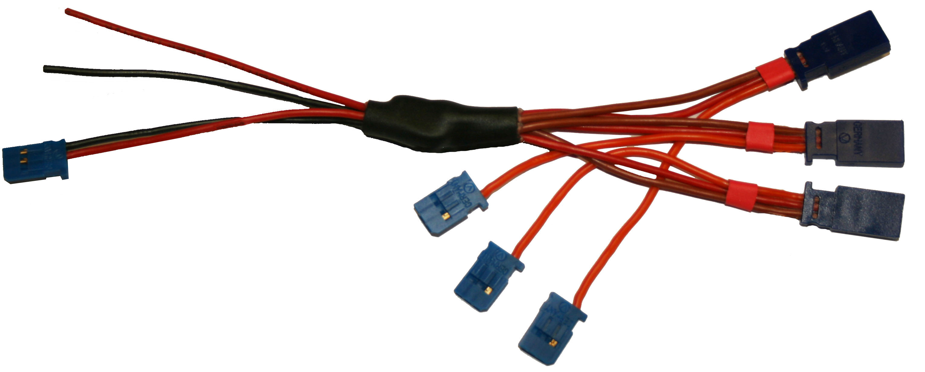 Direktstromversorgungskabel Futaba |
2 x 0,5 mm² + 1 x 0,14 mm², 15 cm, PE 
lose, für 3 Servos, 3 Kanal, 
- Made in Germany -