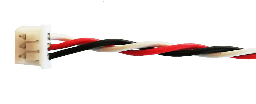 Buchsenkabel Picoblade 3-polig, 
250 mm, 
mit EA 0,08 mm² PVC-Litze, 
rot/schwarz/weiß