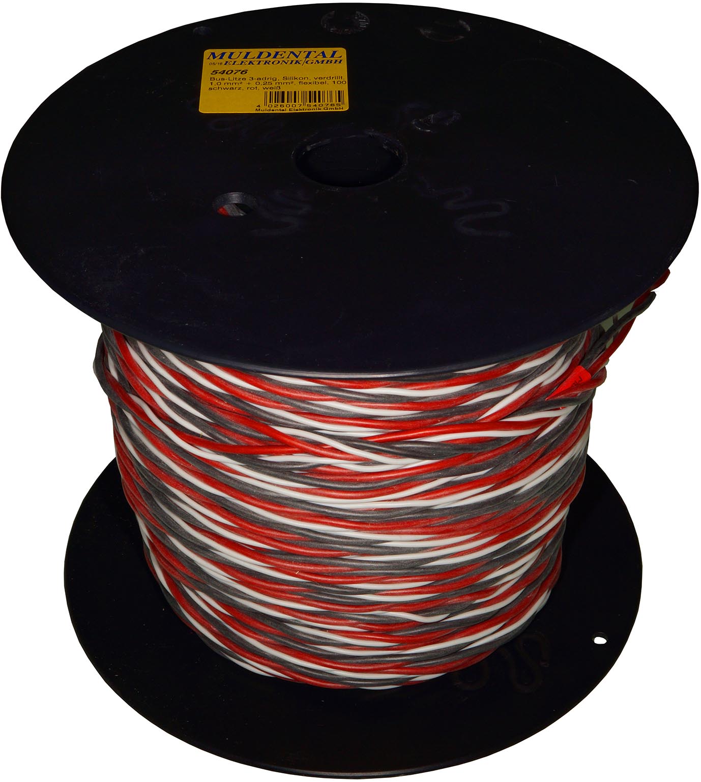 Bus-Litze 3-adrig, Silikon, verdrillt, Futaba |
2 x 1,0 mm² + 1 x 0,25 mm², flexibel
Meterware (min.500 m) schwarz, rot, weiß
- Made in Germany -
max: 48 V, 31,3 / 18,2 A