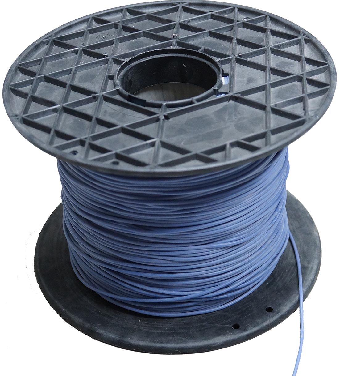 Silikon-Litze extrem geschmeidig, blau |
Auslaufartikel!
0,50 mm², 270 x 0,05 mm, Großtrommel, 
Länge auf Anfrage 
max: 48 V, 7,5 A (5 min: 20,5 A)
- Made in Germany -