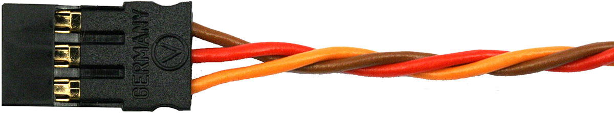 Servoanschlusskabel JR, 100 cm |
0,14 mm², PVC-Litze, verdrillt, verpackt
- Made in Germany -