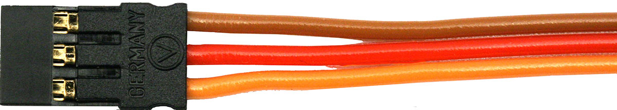 Servoanschlusskabel JR, 100 cm |
0,25 mm², PVC-Litze, flach, verpackt
- Made in Germany -