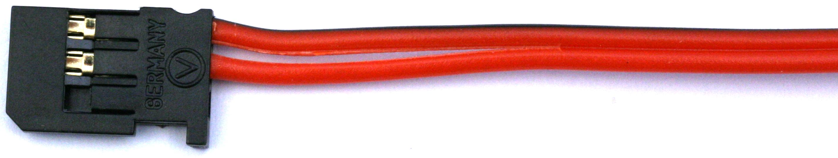 Empfängerakkuanschlusskabel Futaba |
20 cm, 0,25 mm², PVC-Litze, flach, verpackt
- Made in Germany -