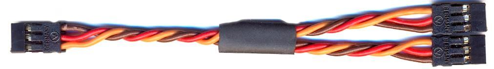 Y-Kabel JR, (3 x Servoanschluss), verdrillt |
10 cm, 0,35 mm², PVC-Litze, verdrillt,  verpackt
- Made in Germany -