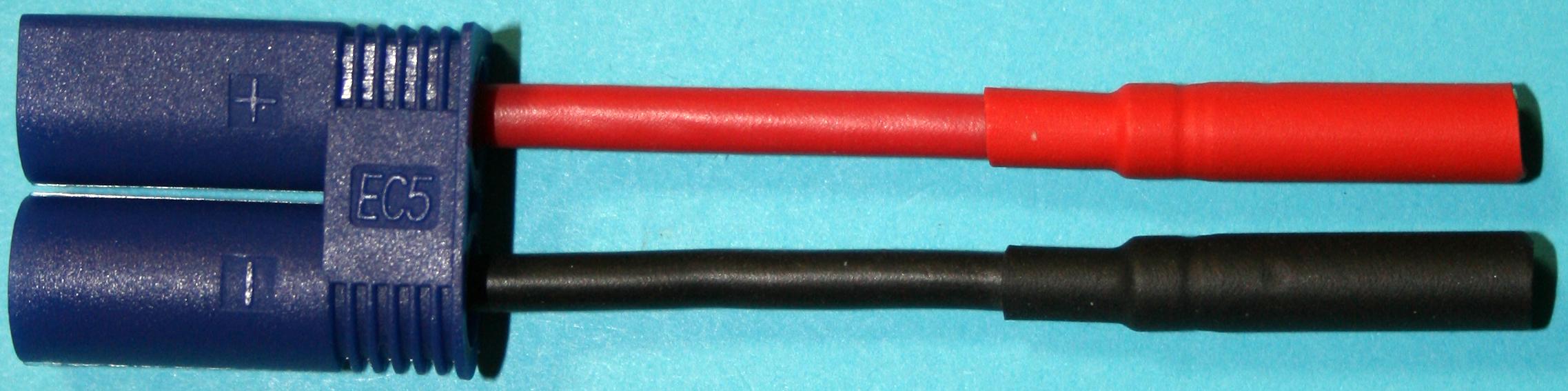 Adapterkabel EC5-Stecker -> 4 mm Bu./Bu. |
10 cm, 4,0 mm², Silikonlitze, verpackt 
- Made in Germany -