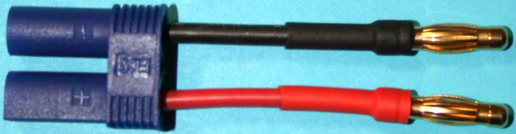 Adapterkabel EC5-Buchse -> 4 mm St./St. |
10 cm, 4,0 mm², Silikonlitze, verpackt 
- Made in Germany -