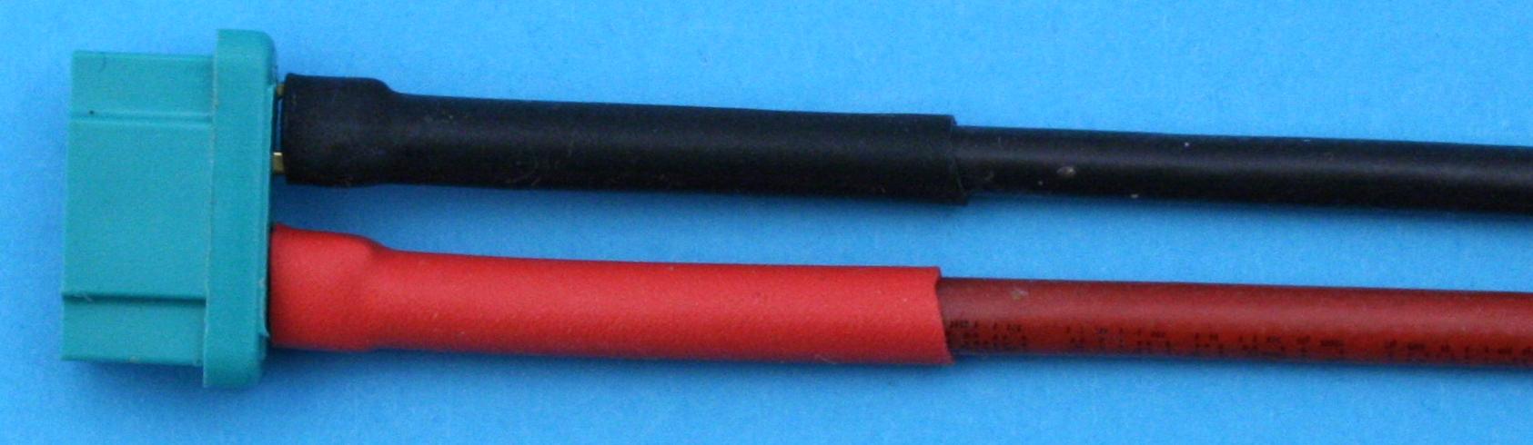 Akkukabel Doppelkontakthochstrombuchse |
30 cm, 4,0 mm², Silikonlitze, verpackt, 
- Made in Germany -