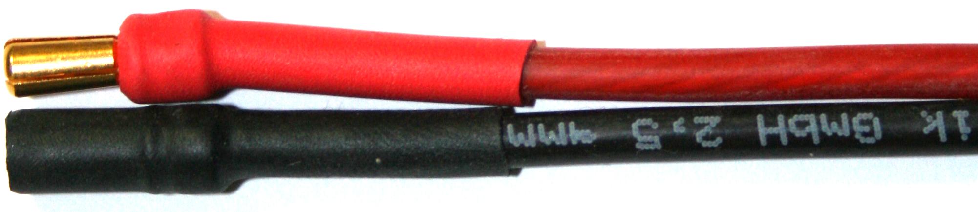 Akkukabel mit 3,5 mm Goldsteckverbinder |
2,5 mm², Silikonlitze, 30 cm, verpackt, 
GEHÄRTETE KONTAKTE!
- Made in Germany -