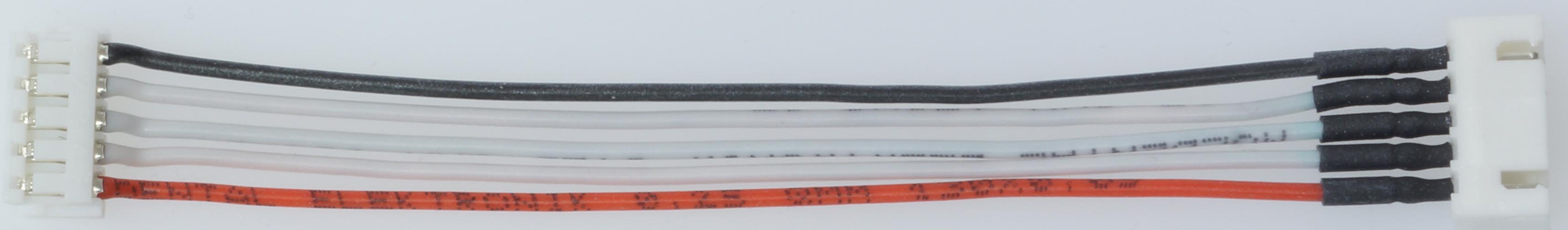 Adapterkabel, 8-polig |
XH-Stecker -> EH-Buchse, 
0,25 mm², Silikon,10 cm, für 7 Zellen, verpackt
- Made in Germany -