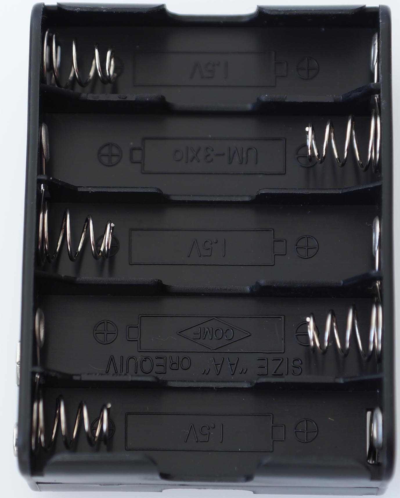 Batteriebox 10 x Mignon |
mit Druckknopfanschluss, 
5 x oben, 5 x unten, verpackt