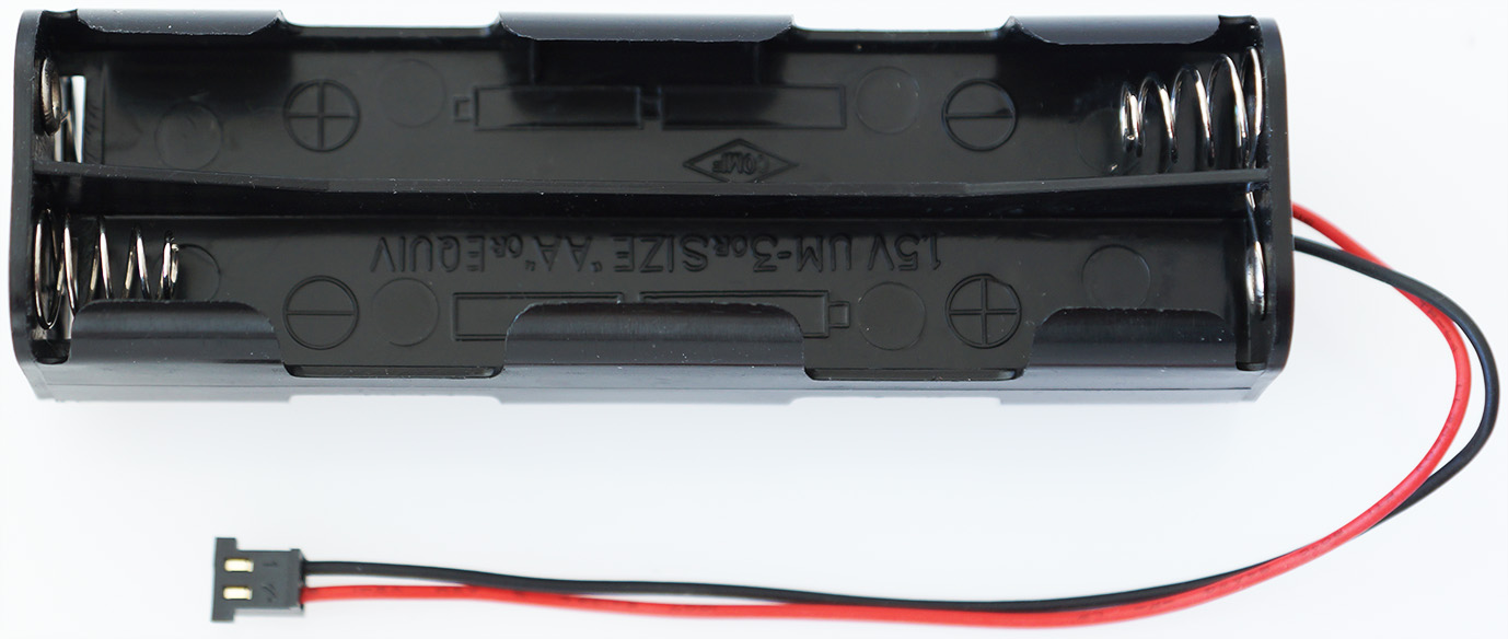 Akkubox für Graupnersender |
8 Mignonzellen im Würfel, 
0,25 mm², PVC, 9 cm, verpackt,