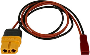XT60 Ladekabel für BEC-Akku |
XT60 Buchse auf BEC-Stecker,
0,5 mm², Silikon, 400 mm, verpackt
- Made in Germany -