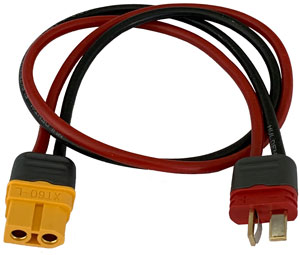 XT60 Ladekabel für T-Akkus |
XT60 Buchse auf T-Stecker,
2,5 mm², Silikon, 400 mm, verpackt
- Made in Germany -