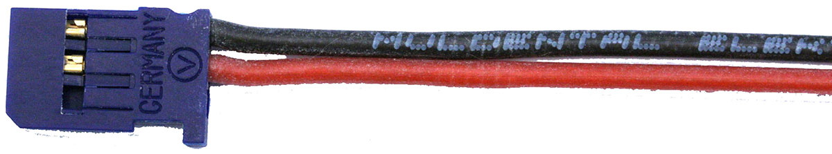 Empfängerakkuanschlusskabel Futaba |
0,5 mm², Silikon, 20 cm, verpackt, 
BLUE-LINE-SILIKON - Made in Germany -