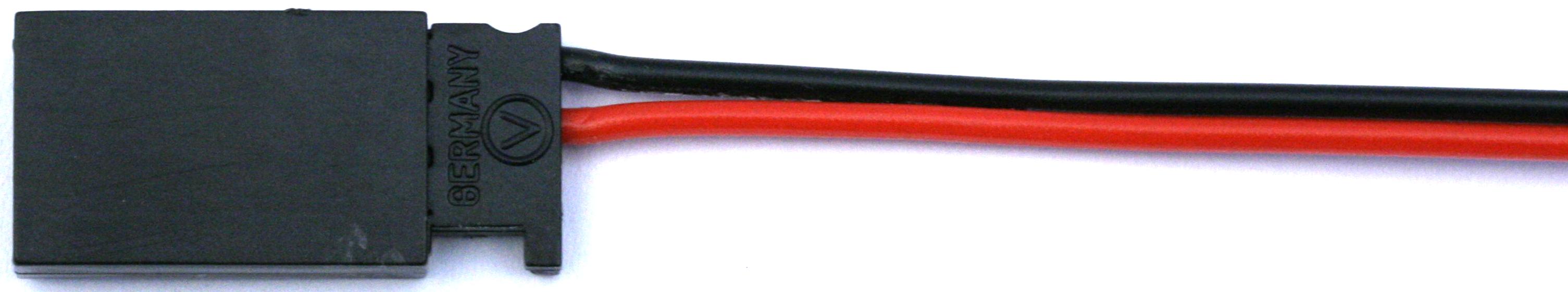 Empfängerakkugegenkabel Futaba, flach |
0,25 mm², PVC, 30 cm, lose 
- Made in Germany -
