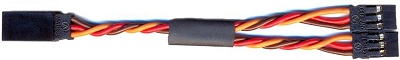 Y-Kabel JR, (2 x Servoanschluss, 1x | 
Gegenk.), verdrillt, 0,35 mm², PVC, 10 cm,
lose
- Made in Germany -