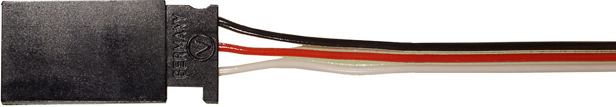 Servogegenkabel Futaba, 30 cm |
0,08 mm², PVC, flach, lose
- Made in Germany -