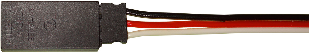 Servogegenkabel Futaba, 300 mm |
0,14 mm², PVC, flach, lose 
- Made in Germany -