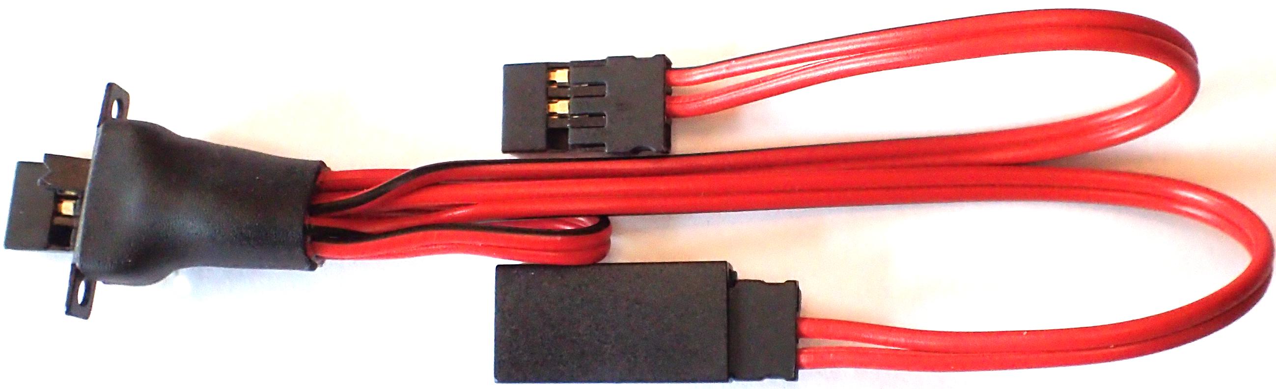 Minischalterkabel JR/Futaba, mit | Ladebuchse, 
0,25 mm², PVC, 30,cm, lose 
- Made in Germany -