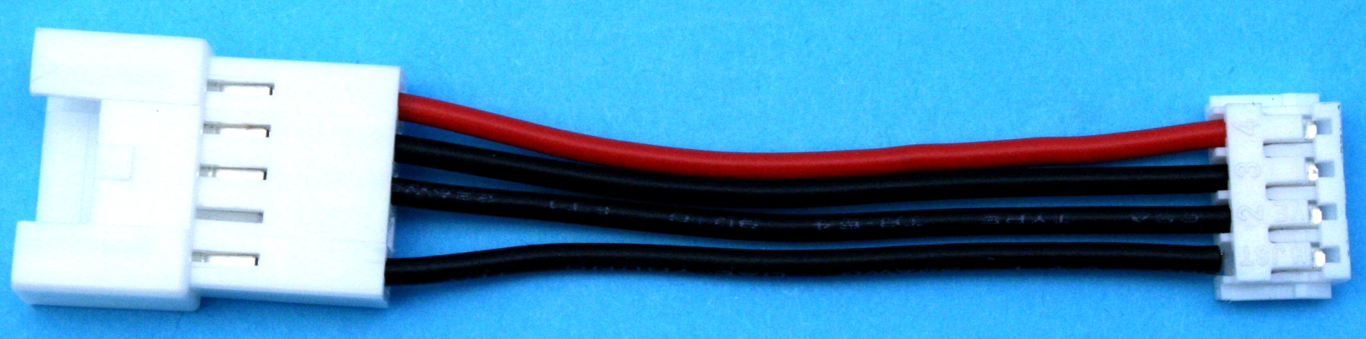 Adapterkabel Polyquestakku ->EH (Kokam) |
6 x 0,25 mm², PVC, 12 cm, für 5 Zellen, lose 
- Made in Germany -