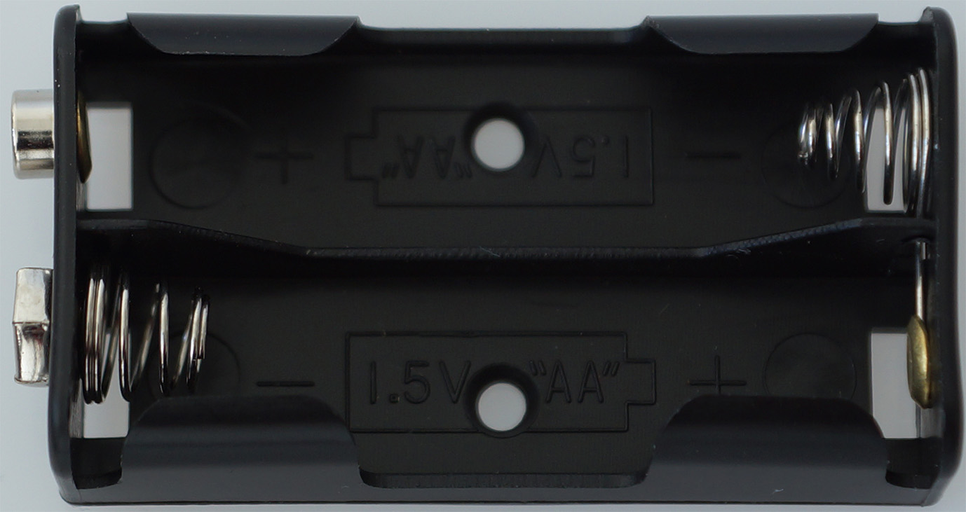 Batteriebox 2x Mignon |
mit Druckknopfanschluss, 
2x nebeneinander, lose