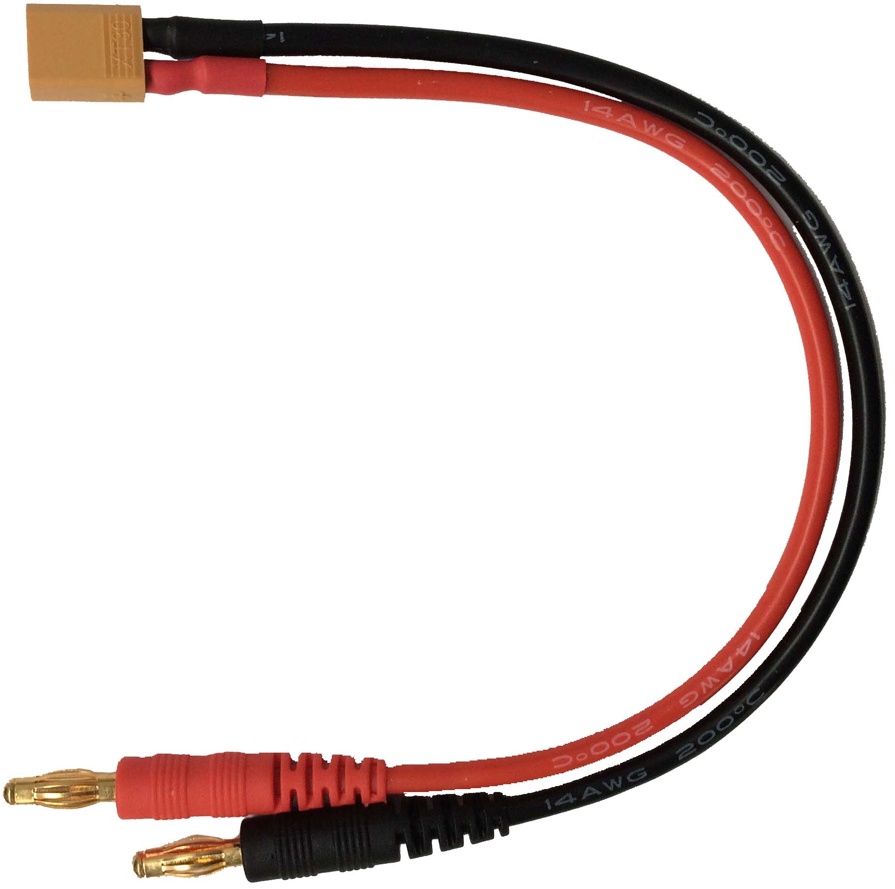 XT30-Akkuladekabel mit XT30-Stecker |
mit stapelbarem 4-mm-Laborstecker
AWG 14, Silikon, 300 mm, lose