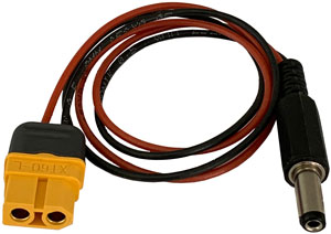 XT60 Ladekabel für Sender Graupner |
XT60 Buchse auf 2,1 mm DC-Buchse,
0,5 mm², Silikon, 400 mm, lose
- Made in Germany -