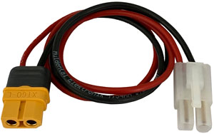 XT60 Ladekabel für JST (Tamiya)-Akkus |
XT60 Buchse auf JST (Tamiya)-Buchse,
1,5 mm², Silikon, 400 mm, lose
- Made in Germany -