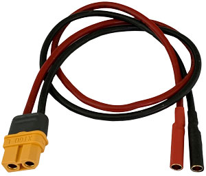 XT60 Adapterladekabel auf 4 mm |
XT60 Buchse auf 4-mm-Buchse,
2,5 mm², Silikon, 400 mm, lose
- Made in Germany -