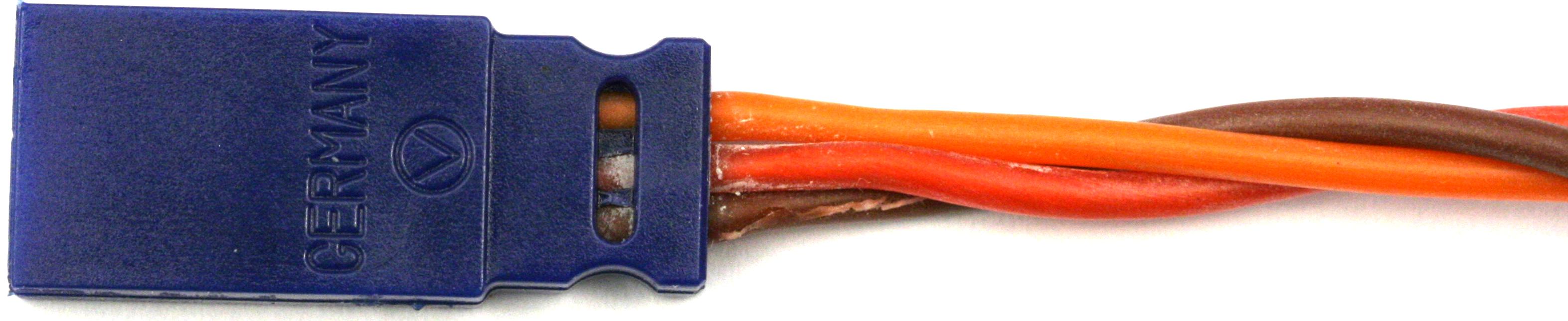 Servogegenkabel JR, 0,35 mm² |
Silikon, 300  mm, verdrillt, lose
- Made in Germany -
BLUE-LINE-SILIKON