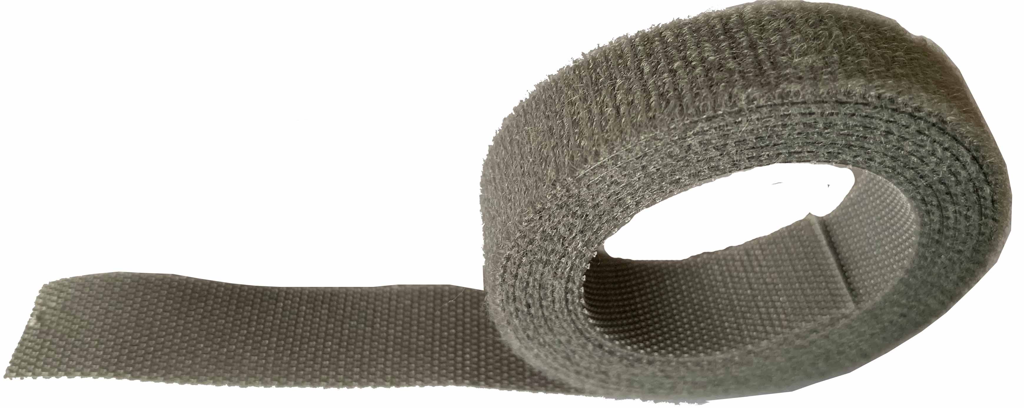 Klettband 15 mm Breite, 1 m Länge, grau