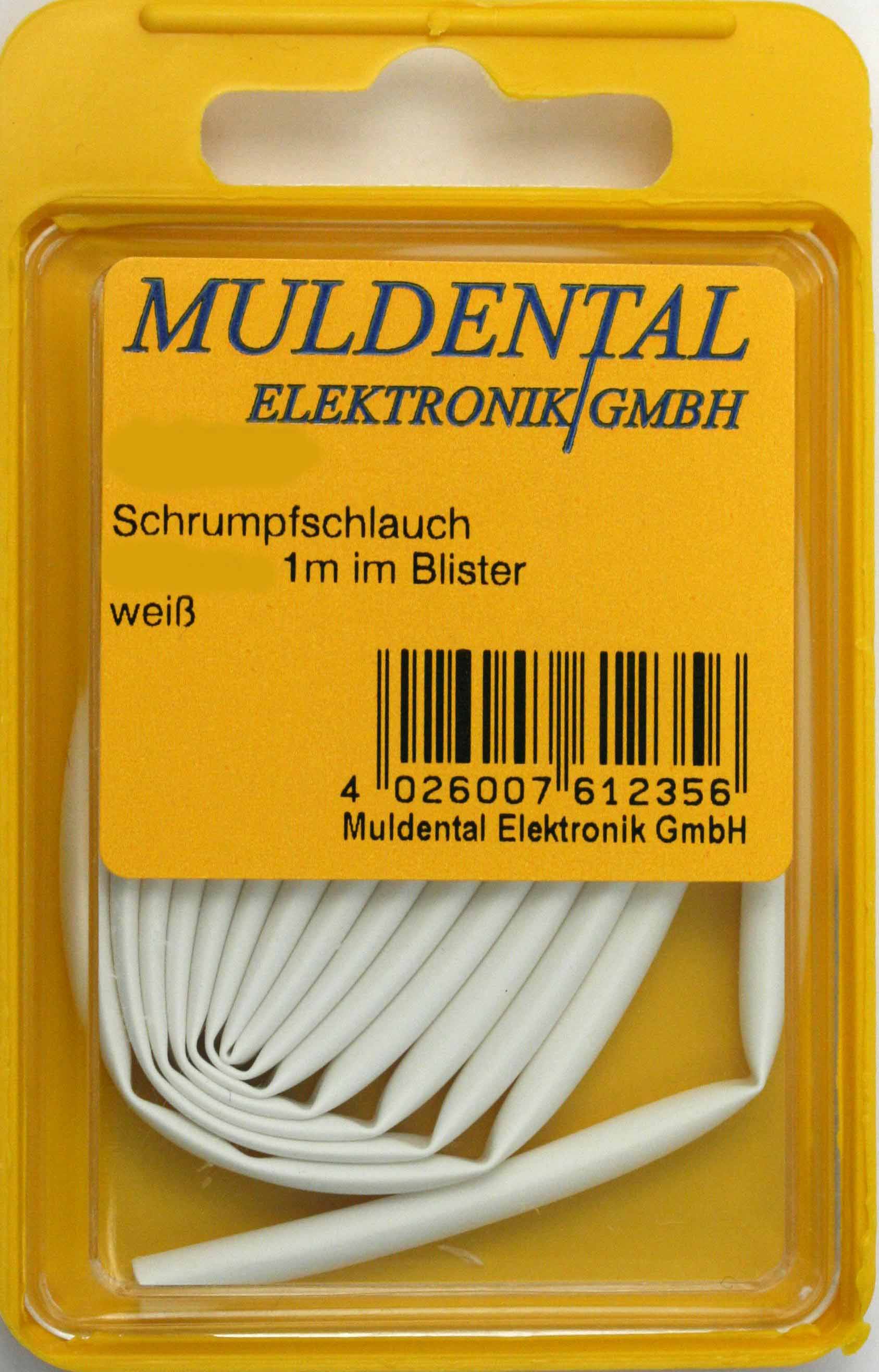 Schrumpfschlauch 25,4 mm |
weiß, verpackt, 1 m, polyolefin, 
selbst verlöschend, Rate 2:1
