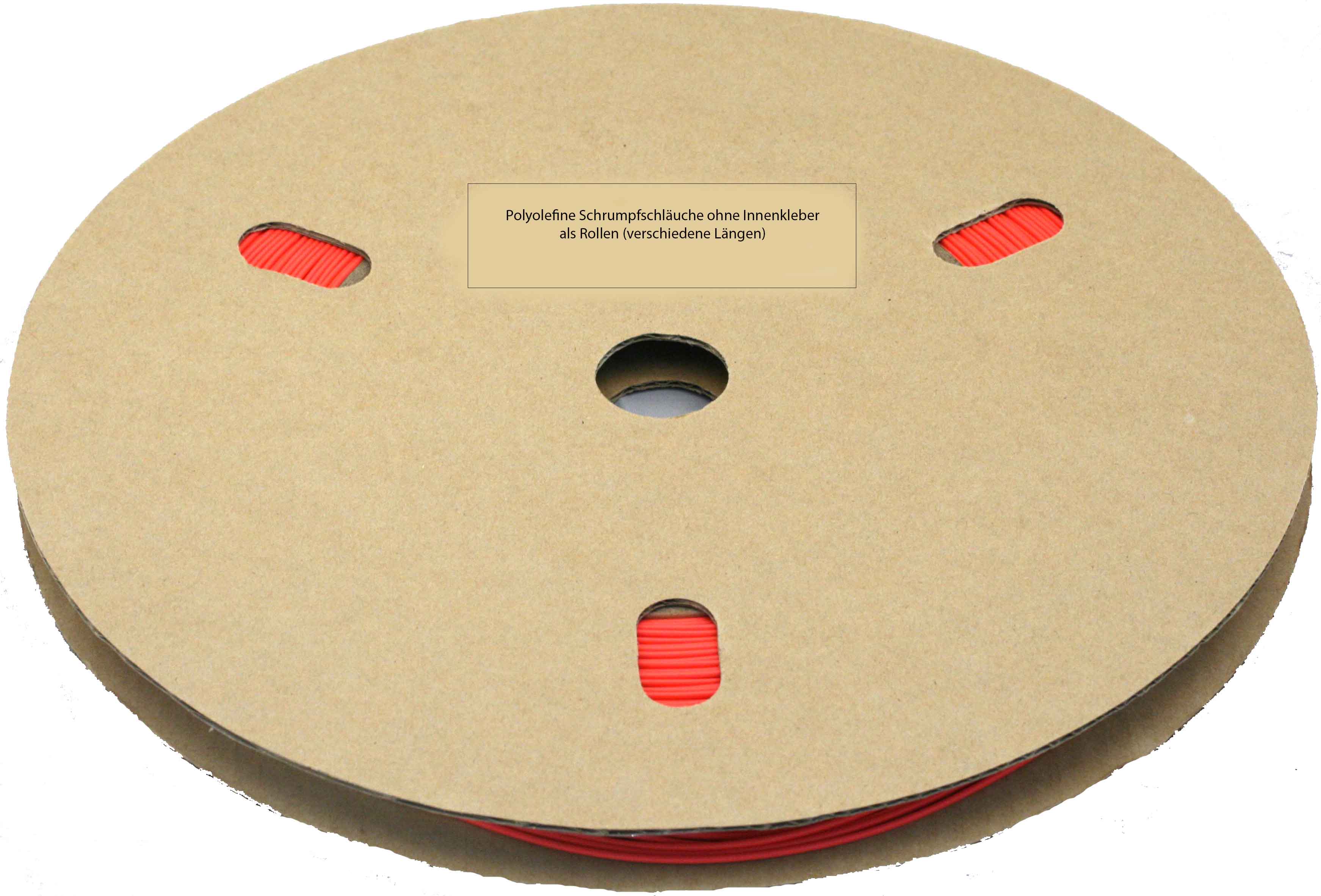 Schrumpfschlauch 25,4 mm rot, 50 m/Rolle |
polyolefin, selbst verlöschend, Rate 2:1