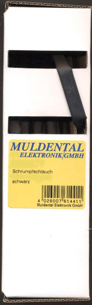 Schrumpfschlauch 3,0/1,0 mm, schwarz |
mit Innenkleber, 15 m Box, 
polyolefin, selbst verlöschend, Rate 3:1