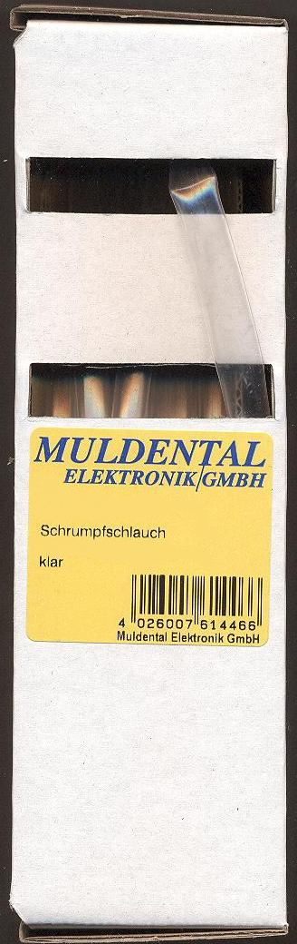 Schrumpfschlauch 3,0/1,0 mm, klar |
mit Innenkleber, 15 m Box, 
polyolefin, selbst verlöschend, Rate 3:1