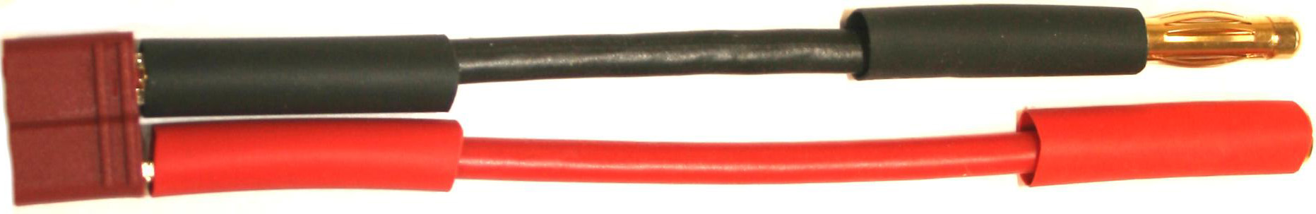 Adapter T-Buchse auf 4 mm Buchse/Stecker | 
2,5 mm², Silikon, 7 cm, verpackt 
- Made in Germany -