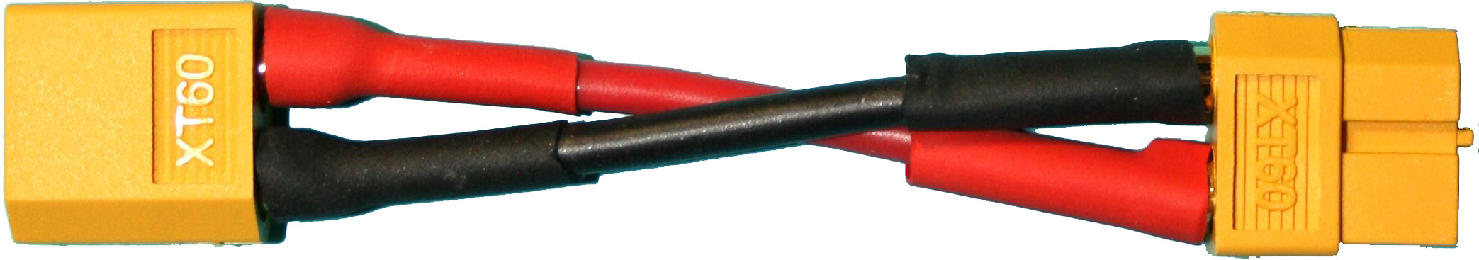 Adapterkabel XT60-Stecker auf XT60-Buchse |
2,5 mm², Silikon, 7 cm, verpackt
- Made in Germany -