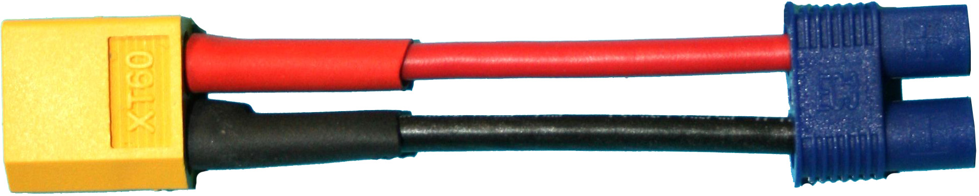 Adapterkabel XT60-Stecker auf EC3-Buchse |
2,5 mm², Silikon, 4 cm, verpackt