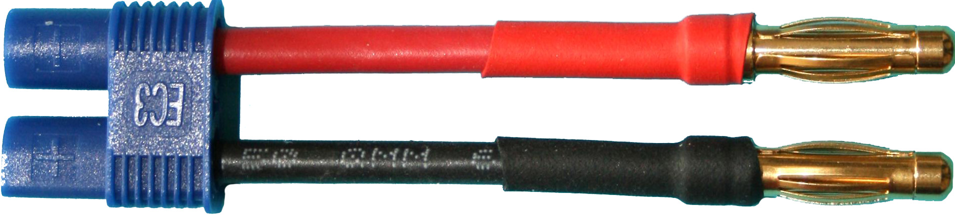 Adapterkabel EC3-Buchse |
auf  4-mm-Stecker/Stecker
2,5 mm², Silikon, 7 cm, verpackt
- Made in Germany -