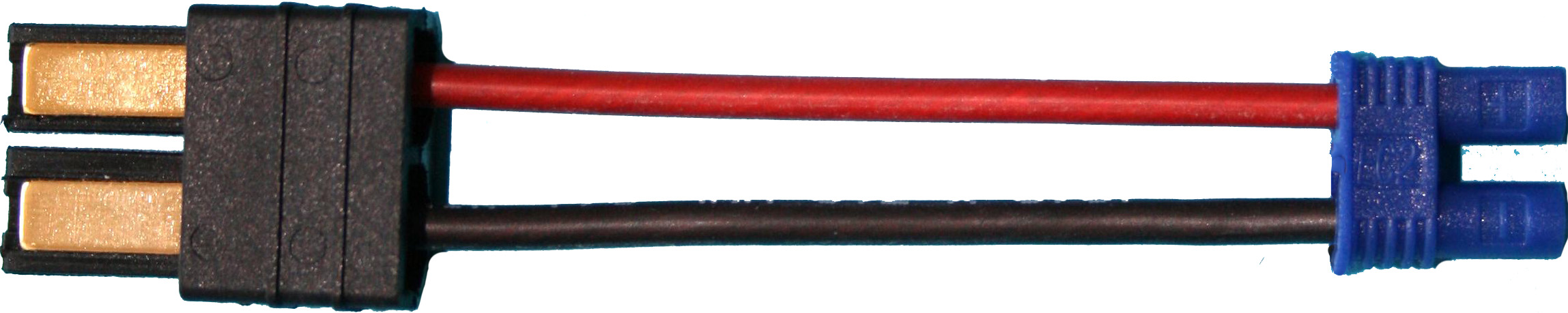 Adapterkabel TRX-Stecker auf EC2-Buchse |
1,5 mm², Silikon, 7 cm, verpackt
- Made in Germany -