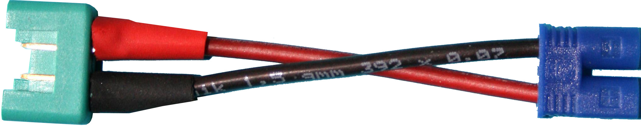 Adapterkabel MPX-Stecker | 
auf EC2-Stecker, 1,5 mm², 
Silikon, 7 cm, verpackt
- Made in Germany -