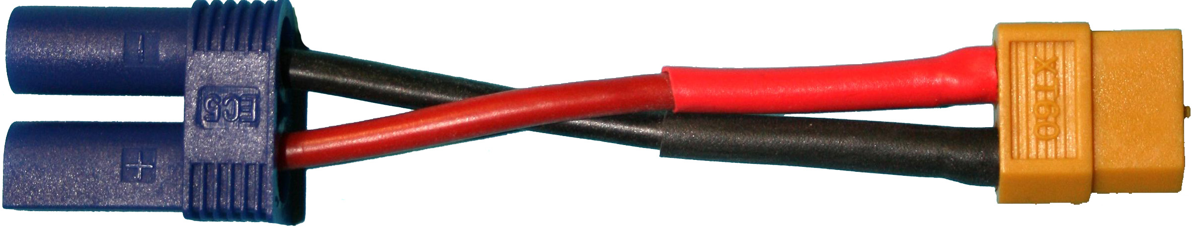 Adapterk. EC5-Buchse auf XT60-Buchse |
2,5 mm², Silikon, 7 cm, verpackt
- Made in Germany -