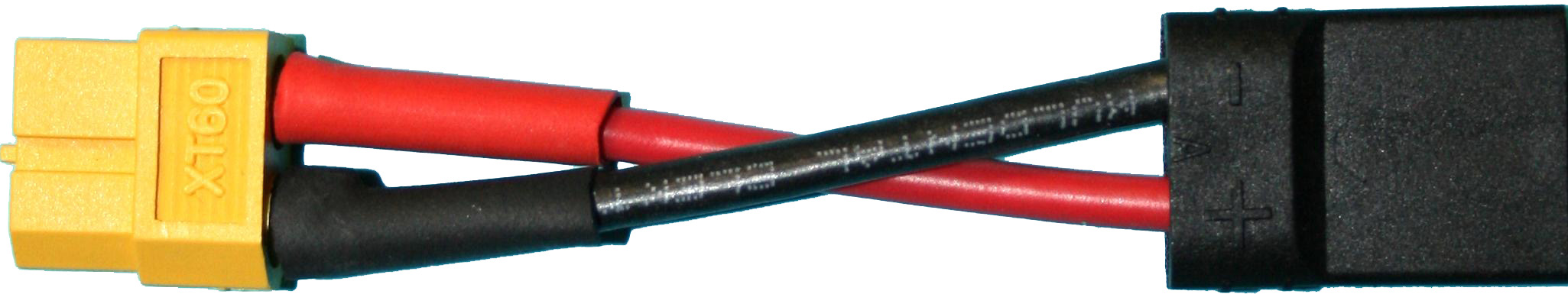 Adapterkabel XT60-Buchse auf TRX-Buchse |
2,5 mm², Silikon, 7 cm, lose 
- Made in Germany -