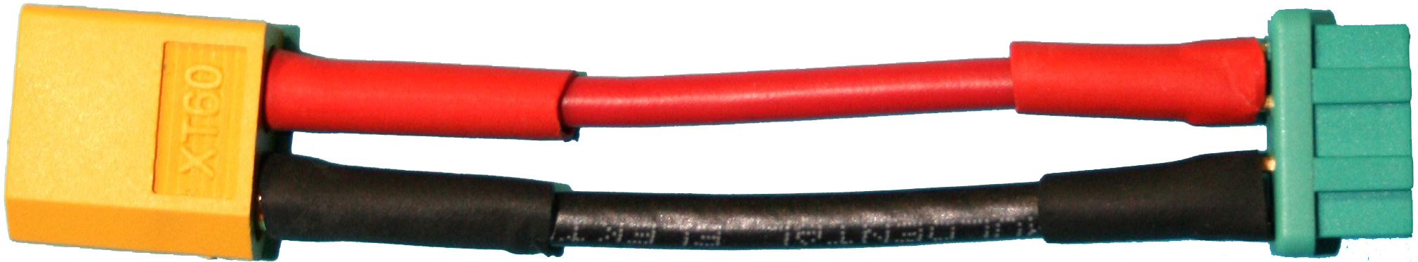 Adapterkabel XT60-Stecker auf MPX-D-Buchse |
2,5 mm², Silikon, 70 mm, lose 
- Made in Germany -