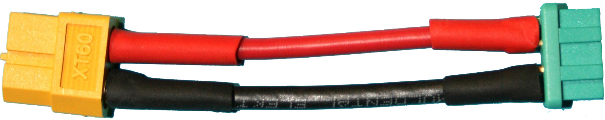 Adapterkabel XT60-Buchse  | 
auf MPX-Buchse, 2,5 mm², 
Silikon, 7 cm, lose 
- Made in Germany -